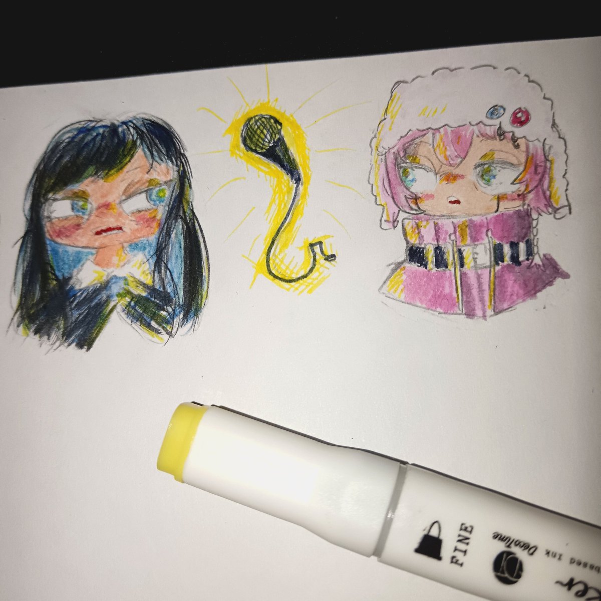 Studio_Droy's tweet image. I was bored, so I sketched mini Ado and 9Lana ✨🎤✨

#Adoart #9Ln_art