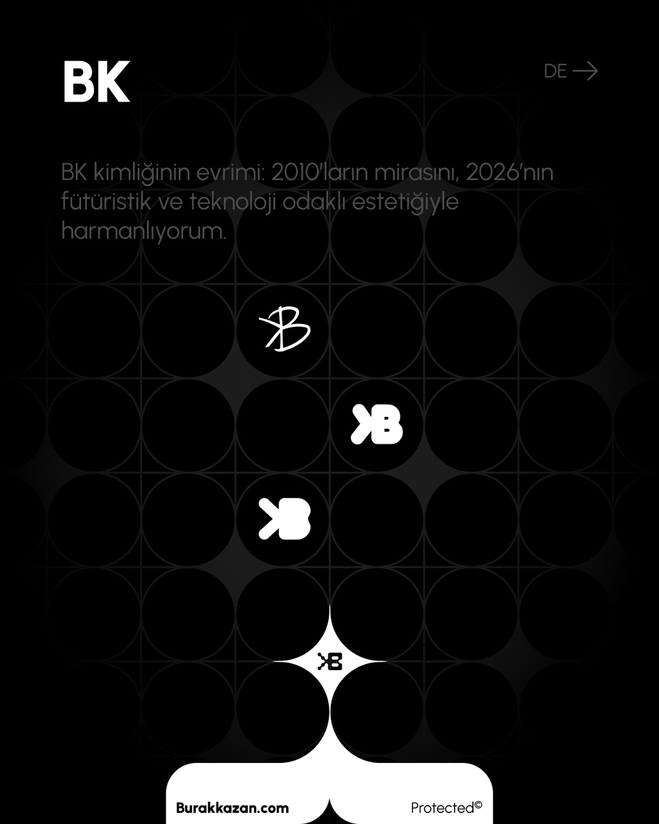 bkcomx's tweet photo. BK
Creative evolution of BK identity: Blending 2010’s heritage with a 2026 futuristic, tech-driven visual aesthetic.

https://t.co/kHe9JjVRwe

✦ BK

#BK #PersonalIdentity #Logo #BrandIdentity #Designer #DigitalDesign #Design #UIUXDesign #WebDesign #MobileDesign #AppDesign https://t.co/47N0IT08ly