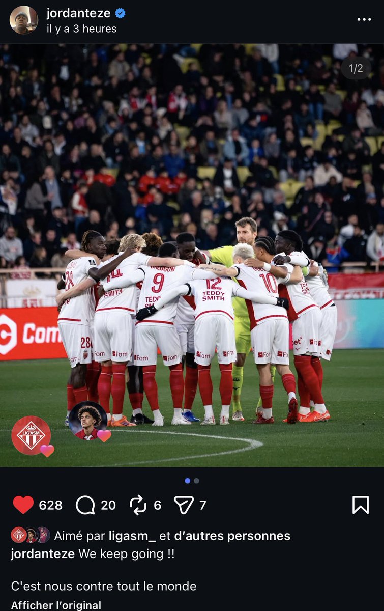 WillMunegu's tweet photo. Jordan Teze : « C’est nous contre tout le monde » 

Dit bien Jordan ❤️ https://t.co/ANDckC5GOP