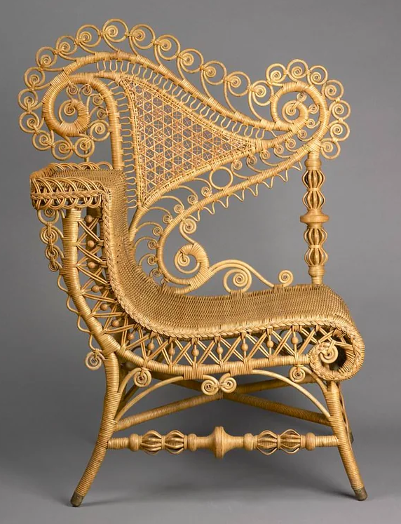 When rattan is worked until it resembles gold filigree.

Heywood Brothers &amp; Wakefield Company, c. 1899.

Collection of the Munson-Williams-Proctor Arts Institute, New York.
