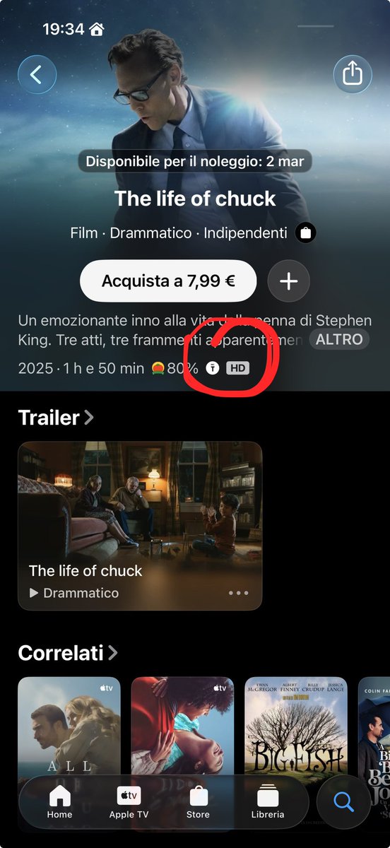omso92's tweet photo. @AppleTV @AppleSupport I wanted to buy “the life of chuck” on Apple TV but I see it’s HD and not 4k. Any particular reason? Is there any chance I can buy the 4k version? https://t.co/KT4Q0aCf5E
