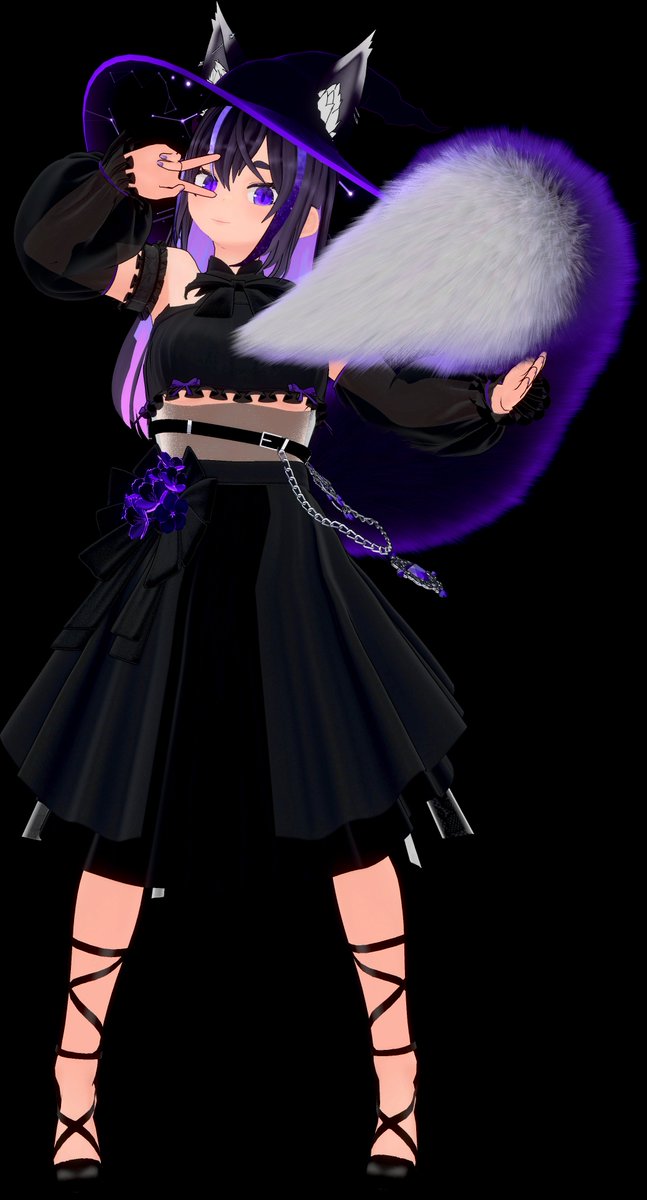 Sca_kire's tweet photo. Sorry for the inactivity lately!
I spent the holidays with my family, and we also renovated our kitchen.

On a different note, I've been working night shifts and cooking a lot. I've completely overhauled my model! No more VRoid 2D dress. Sorry, VRoid!  

Without further ado, behold! (click for a full view) 
If you want to see a comparison, check my pinned tweet!
 #Warudo #Vroidファッション #Vtuber #Blender