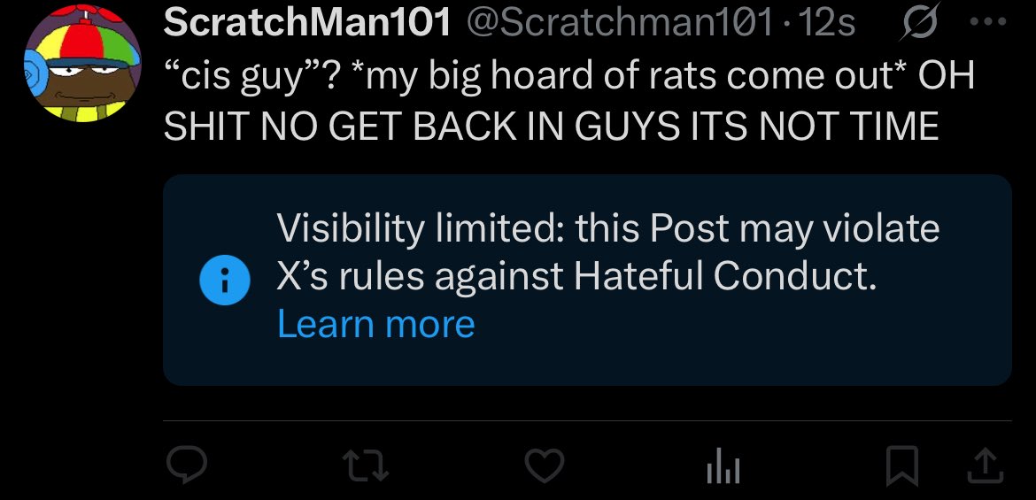 Scratchman101's tweet image. they’re trying to silence me
