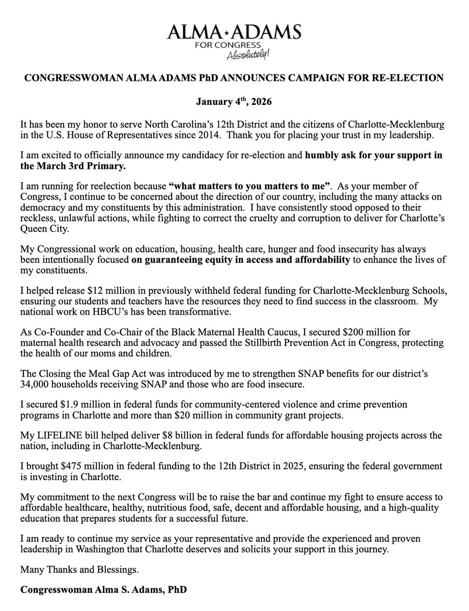 Alma Adams tweet media