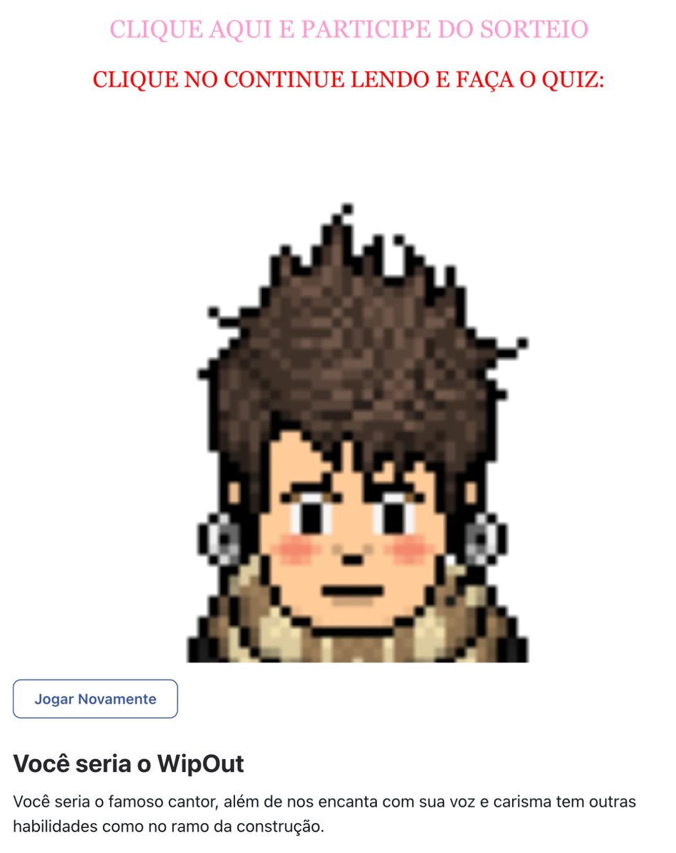Eu seria eu mesmo, nada de estranho. 🤣
Façam o quiz 🫶🏻
