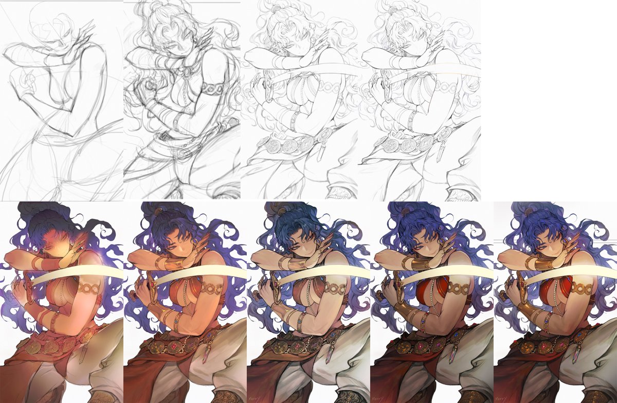 옛날 그림 작업과정