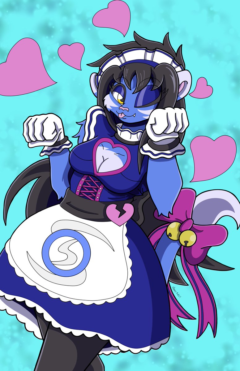 SOScomics's tweet image. Mitsuko's got her new Maid outfit.  #furryartwork #art #maid #furry