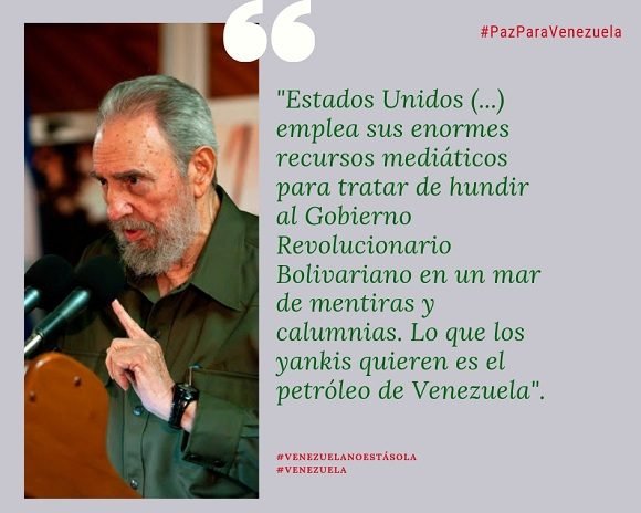 #100AñosConFidel: "Lo que quieren es el petróleo de Venezuela". Reflexión,
27 de septiembre de 2010.