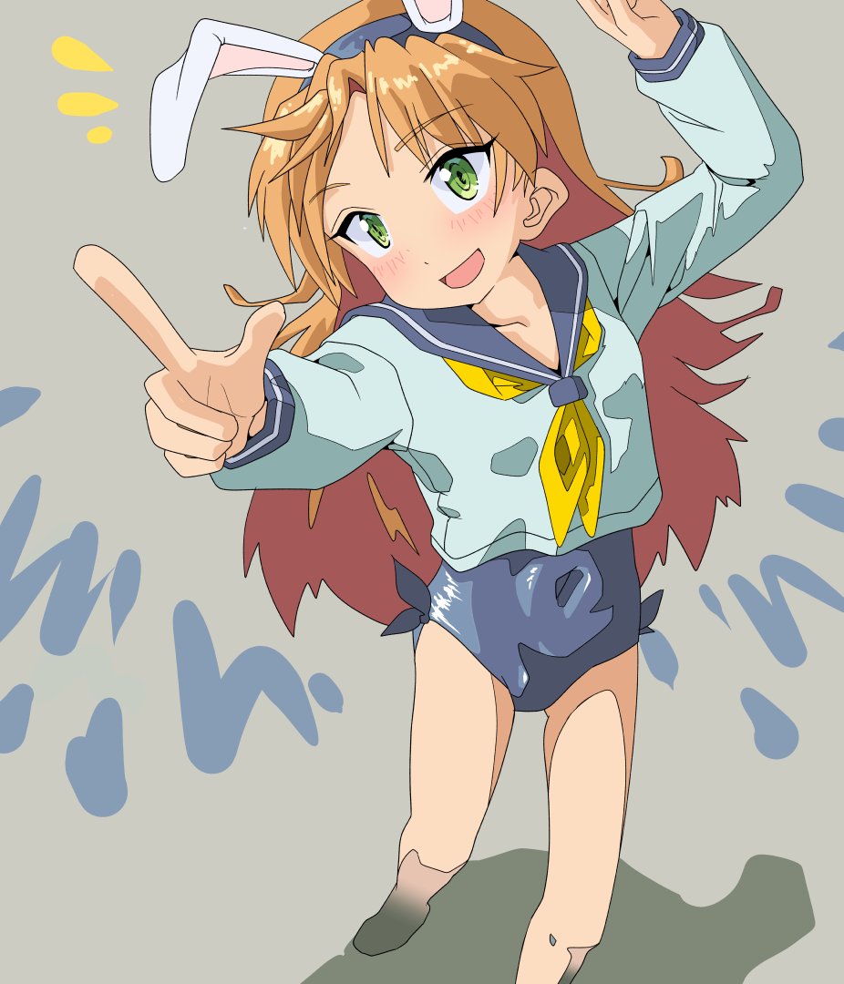 Tanigawa-san in a sailor bunny outfit. Not a school swimsuit.
#瑠璃の宝石