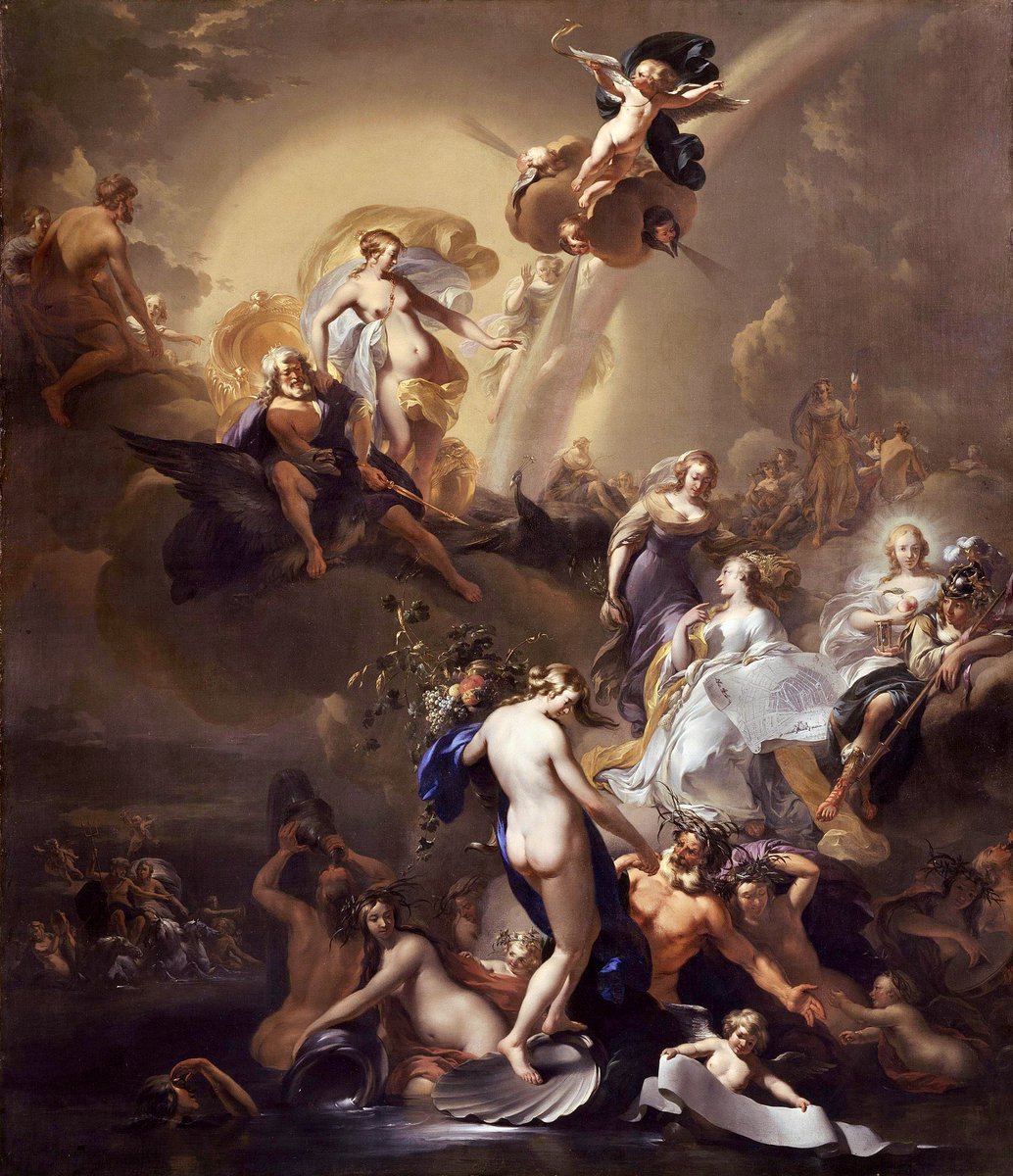 Allegory Of The Expansion Of Amsterdam by Nicolaes Pietersz Berchem, oil on canvas circa 1660.