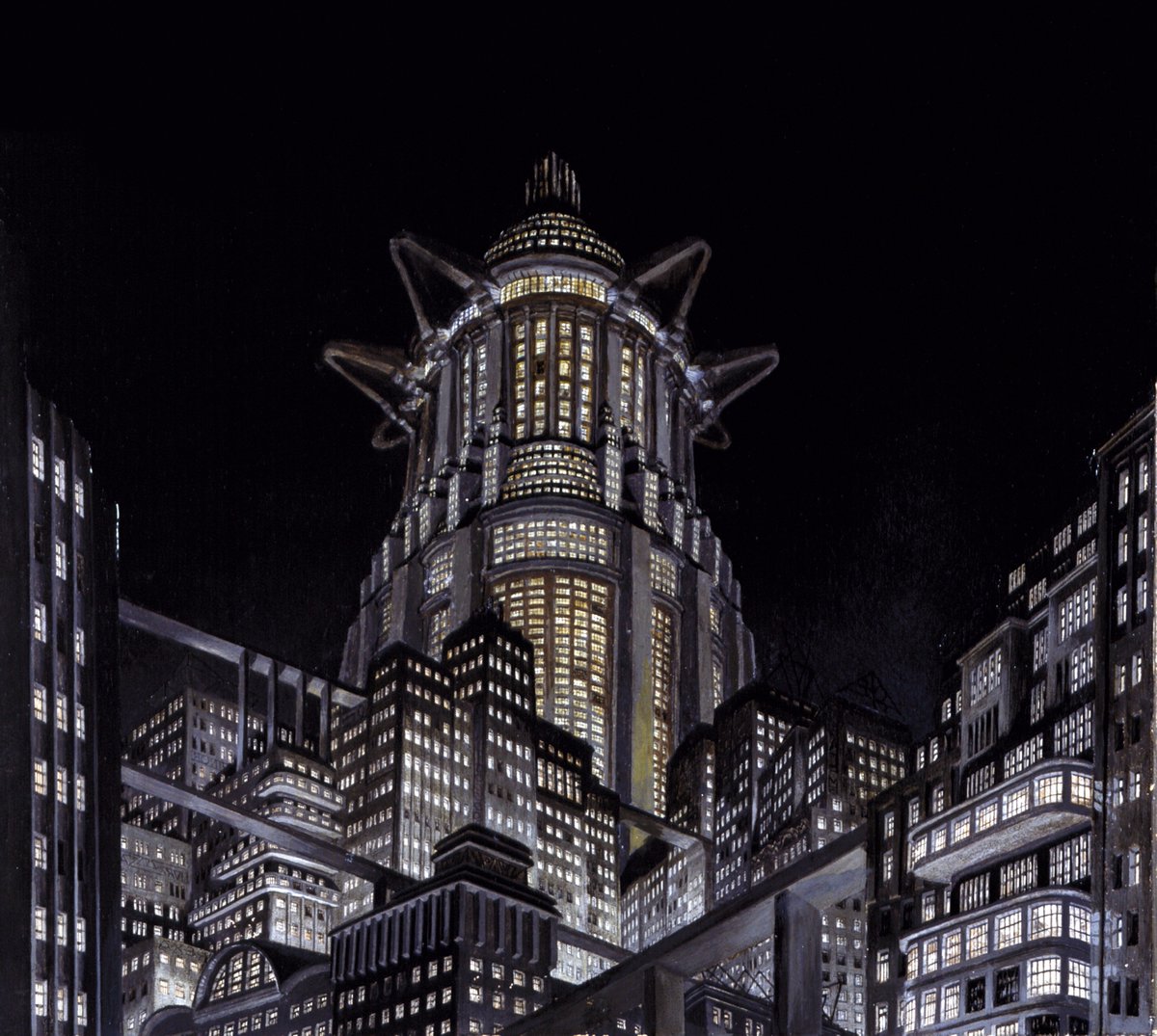 SciFiArchives's tweet photo. Concept art for Fritz Lang's Metropolis (1924-1927) by Erich Kettelhut (1893-1997). https://t.co/cyIRWoaWHP