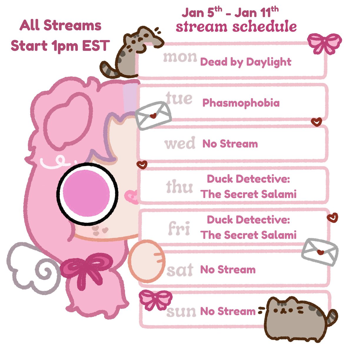 CooksieCupig's tweet image. 💌Mail Delivery💌

My first stream schedule of the year is here!!!

Be sure to pop into stream this week because I have a new pngtuber!!! 

🎨safaeriegarden
#Vtuber #ENVtuber
