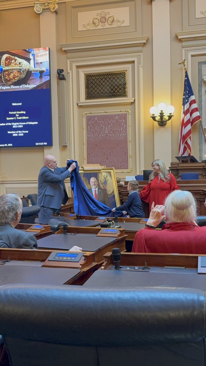 MichaelWebert's tweet photo. Today I had the privilege of attending the unveiling ceremony of the 57th Speaker of the House of Delegates @cToddGilbert . It was a humbling experience. https://t.co/cTa2FI74WO