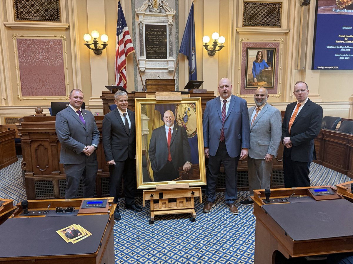 MichaelWebert's tweet photo. Today I had the privilege of attending the unveiling ceremony of the 57th Speaker of the House of Delegates @cToddGilbert . It was a humbling experience. https://t.co/cTa2FI74WO