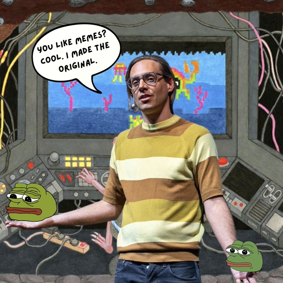 OriginalPepeVIP's tweet image. You're early to the only $PEPE that matters, hand drawn by @Matt_Furie, sold by himself on Etsy before the meme went global.

Original art. Original Pepe. Original meme.

0x06d2A1B07Fa6C0181b70C7Dd37426c83B84Ec8b9

🧾 Proof of Narrative:
web.archive.org/web/2016051007…