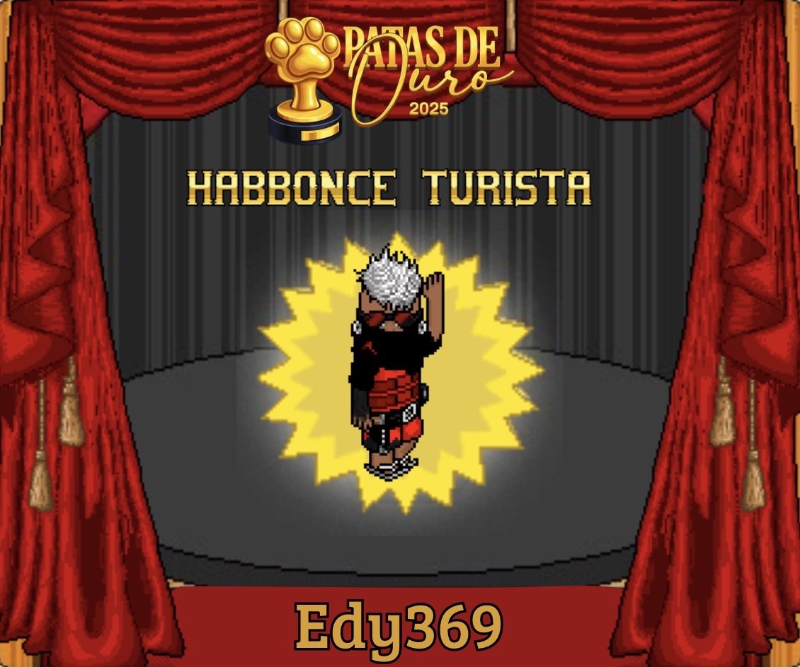 🏆 Patas de Ouro - Habbonce Turista

O que mais visitou de vez em quando a Habbonce foi ele:

1º Edy369 (36.7%)

Parabéns pela conquista

#PatasdeOuro