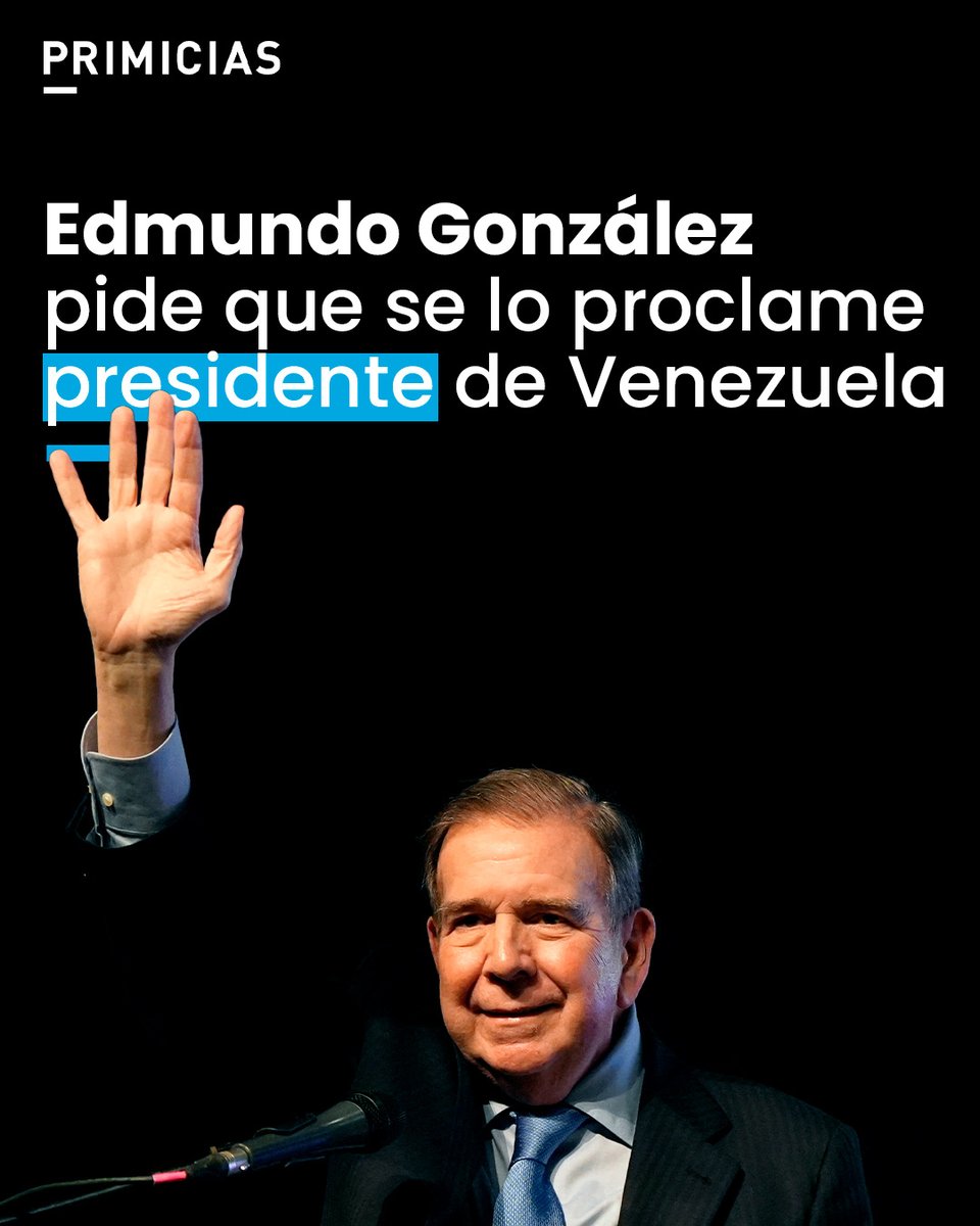 Primicias's tweet photo. Edmundo González Urrutia se pronunció para pedir la liberación de presos políticos y el respeto a los resultados de las elecciones de 2024 en Venezuela. https://t.co/mfM6LqhY4p https://t.co/XFnVsYg5Ue