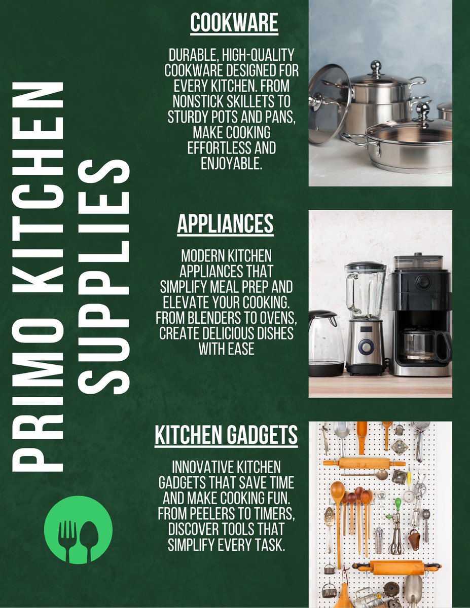 PrimoKitchen's tweet image. What does your kitchen need to make life easier?

Organization &amp;amp; storage?
Utensils &amp;amp; gadgets?
Cookware?
Knives &amp;amp; cutlery?
Tell us below 👇
primokitchensupplies.com
#KitchenNeeds #KitchenEssentials #HomeCooking #CookSmarter #OrganizedKitchen #HomeChefLife #PrimoKitchenSupplies