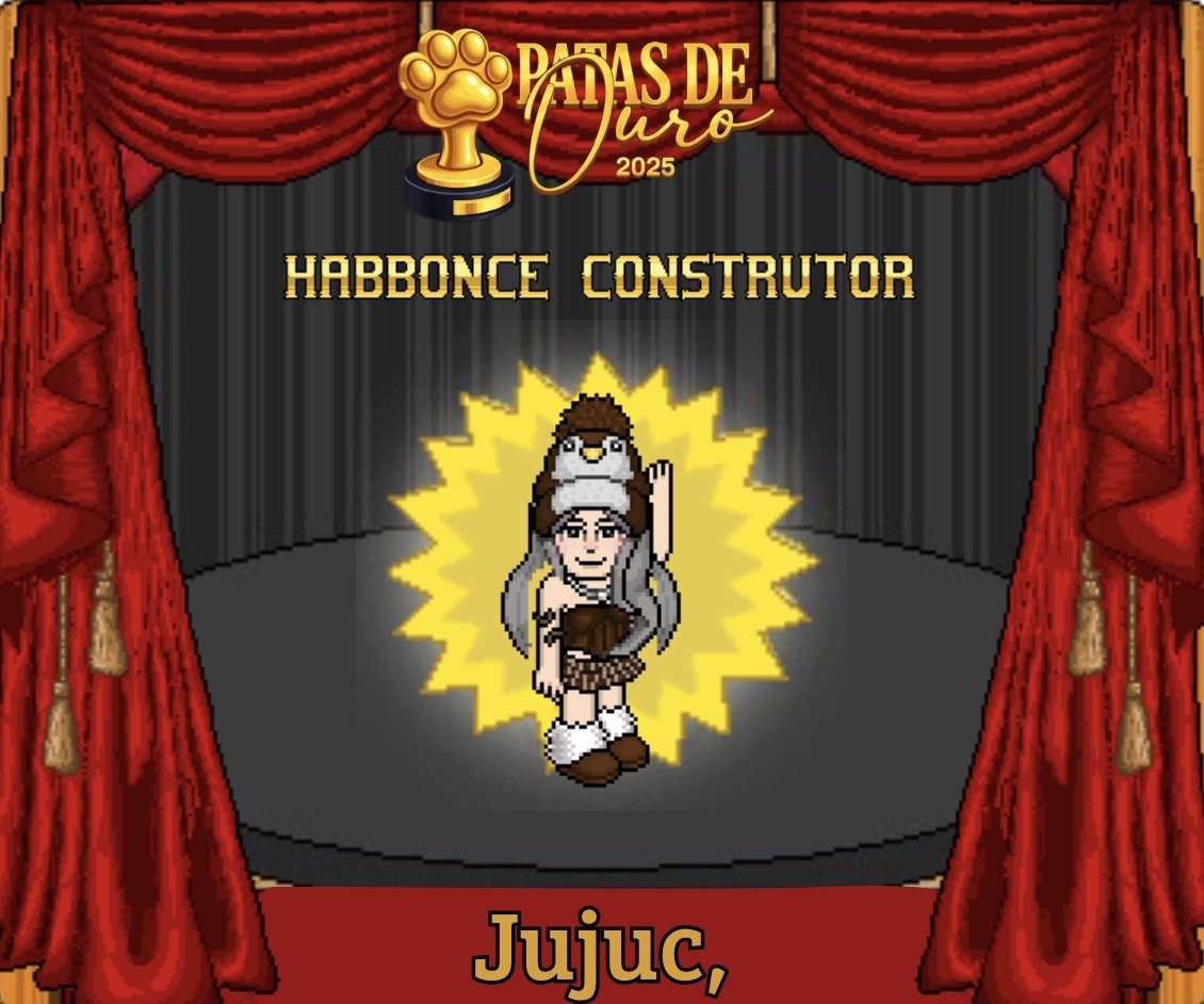 🏆 Patas de Ouro - Habbonce Construtor

Aquele Habbonce que mais se dedicou no ano para construir os quartinhos foi ela:

1º Jujuc, (66.7%)

Parabéns pela Conquista!

#PatasdeOuro