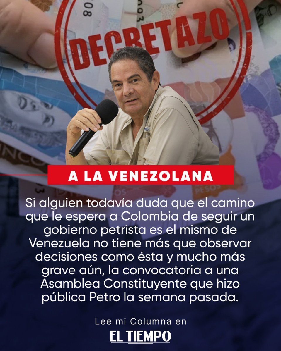 Lo advertí hace varios años y a pesar de que muchos me cuestionaron desde entonces, los hechos hoy me dan la razón, se trata de una fiel copia de la Constituyente Venezolana con la cual se sepultó la democracia y el Estado de derecho en ese país.

Columna completa 👇