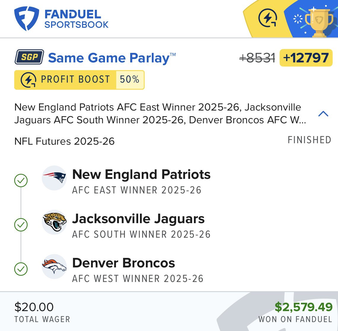 CharlesGelh19's tweet photo. @FDSportsbook 🔥🔥🔥 https://t.co/DFoHZMN5ha