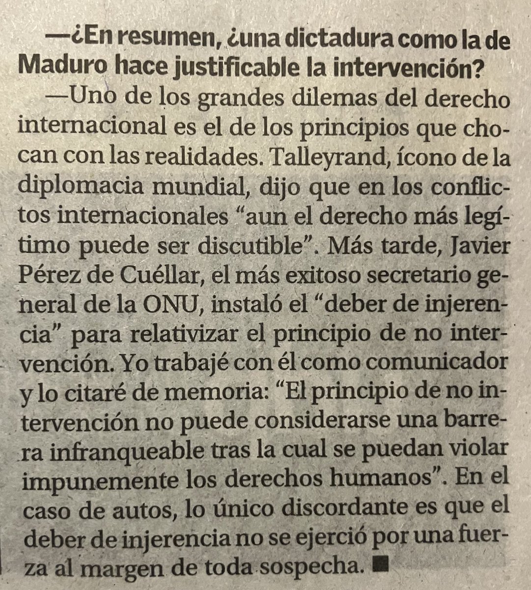 El profesor Rodríguez Elizondo citando a Tayllerand y Javier Pérez de Cuéllar. En unas líneas un resumen.