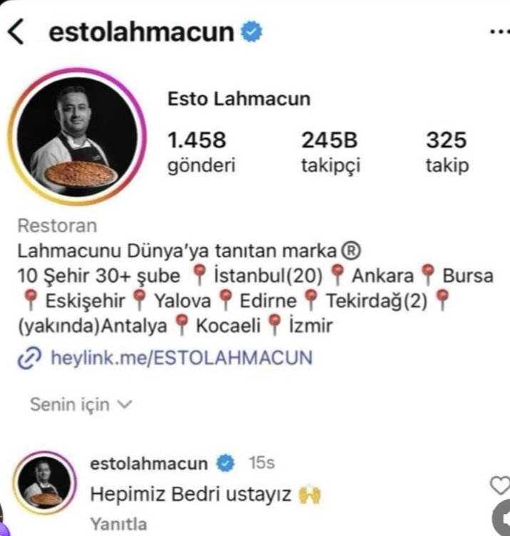 Türk Milleti'ne saygılı olmayı öğreneceksiniz!

#BedriUstaBoykot ediyoruz.
#SatırDürümBoykot ediyoruz.
#KanatcıAyazBoykot ediyoruz.
#EstoLahmacunBoykot ediyoruz.

Yok öyle bu milletten ekmek yiyip, kafa tutmak..