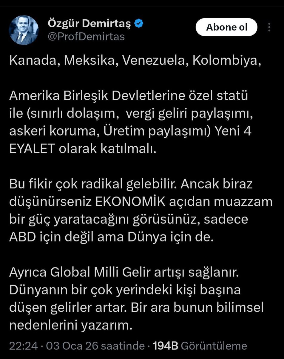 Bu paylaşım “liberalizm nedir” sorusuna cevap olarak her derste kullanılmalı.

Liberalizm mantıksal sonucu gerçekten budur: Emperyalizm yardakçılığı.

Özgür Beyi tutarlılığı nedeniyle tebrik ediyorum.