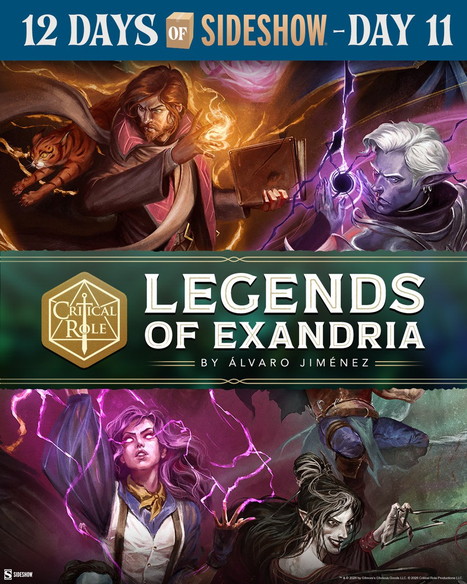 collectsideshow's tweet image. Ten Years and three epic campaigns are coming to the 12 Days of Sideshow. ⚔️ RSVP for all the adventure-filled updates!

@criticalrole