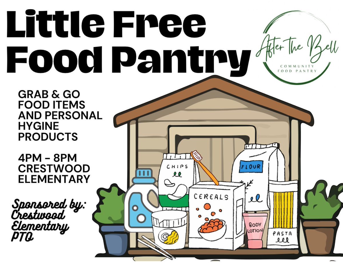 Happy New Year, Crestwood!
We are thrilled to announce the opening of the Crestwood Food Pantry, coming mid-January, located near Door 21 near our front school entrance. This will be a free, no-questions-asked food pantry to support our own community of students and families.