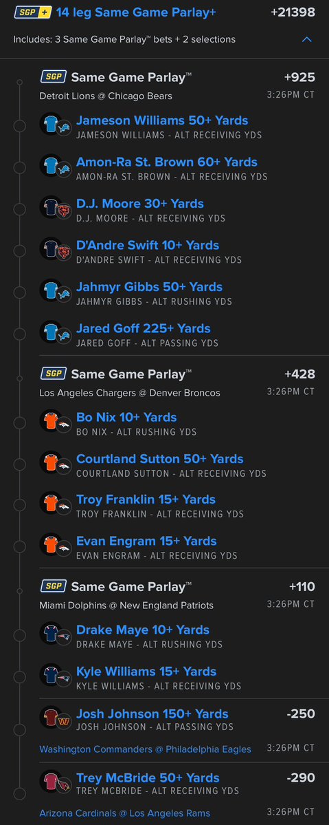 NFL AFTERNOON SLATE MEGA