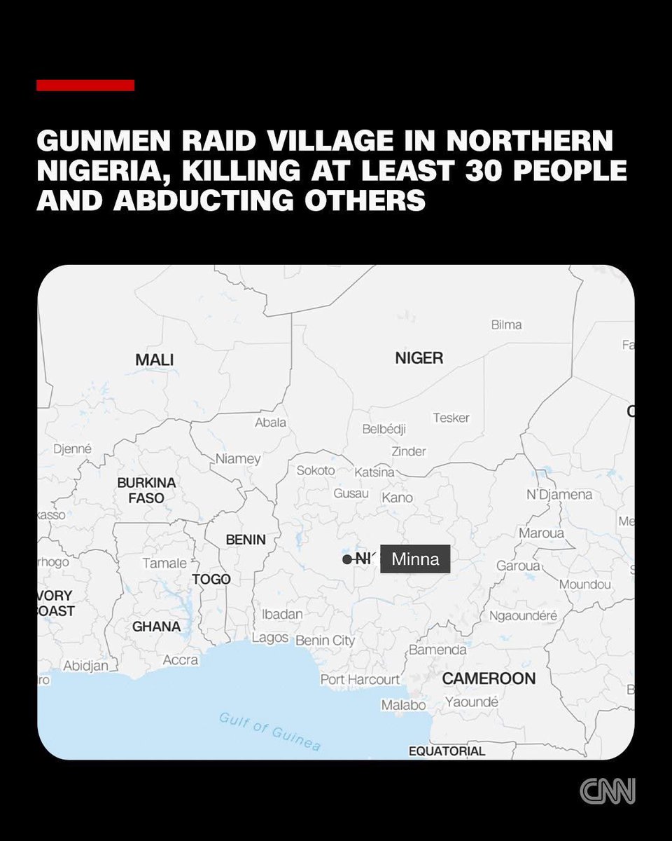 ChinasaNworu's tweet photo. At least 30 villagers have been killed while several others were abducted by gunmen who raided a village in northern Nigeria’s Niger state, police said, the latest in a cycle of deadly violence in the conflict-hit region.
https://t.co/hMQfD7AFrp https://t.co/wNRqLAYu6W