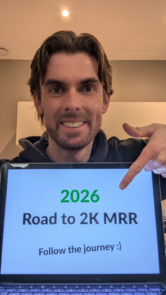 I'm betting everything on indie hacking in 2026.

I've been living off my savings for a few months already. And I don't have much runway left.

That's exactly why I'm going all in.
It's gonna be hard, but 100% worth it.

🎯 My goal: 2k MRR by end of 2026

Wish me luck!