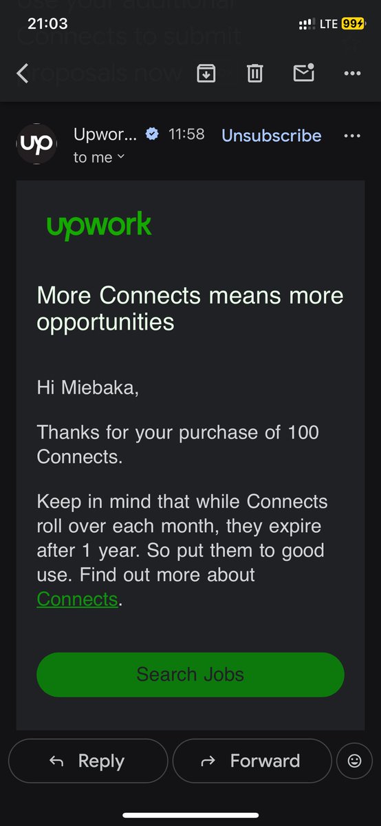 Themiebaka's tweet photo. Just bought my Upwork Connects!
Time to hit the ground running and land offers before they finish. 🙏
#UpworkJourney #RemoteWork #ActionTime https://t.co/mAo1BePYCZ