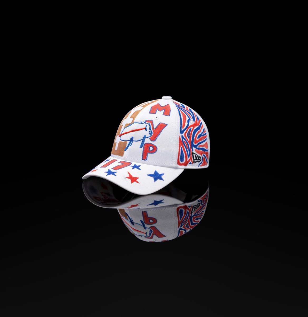 AdamSchefter's tweet photo. Josh Allen is wearing another @NewEraCap hat designed by patients at Buffalo’s Oishei Children’s Hospital. The hat will be auctioned off to support the Patricia Allen Fund. This week’s hat was designed by 13-year-old Morgan, who has Aplastic Anemia, or “Leukemia’s Ugly Cousin”, and received a bone marrow transplant from her sister. Fans can start bidding at kickoff of the game at https://t.co/TCQcKeGWr8