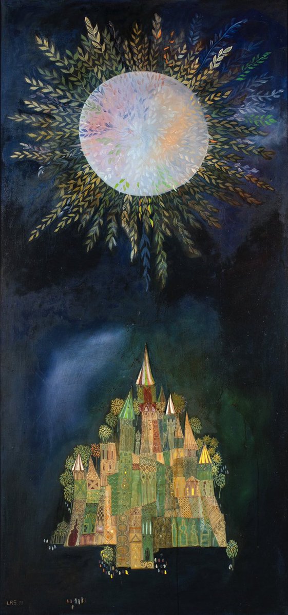 dreamingbulb's tweet image. “He shall come down like rain upon the mown grass: as showers that water the earth.”

—Psalms 72:6

Laila Shawa (1940, Gaza- 2022, Lomdon), City of Peace (Jerusalem)