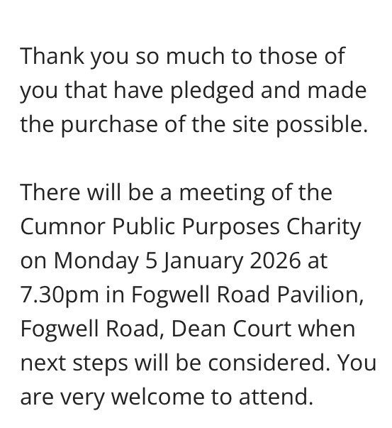 Fantastic news to start the year! Cumnor Parish Council have had their offer to buy The Hurst accepted! There is a meeting Monday 5th Jan to discuss next steps <a href="/OxfordClarion/">Oxford Clarion</a>