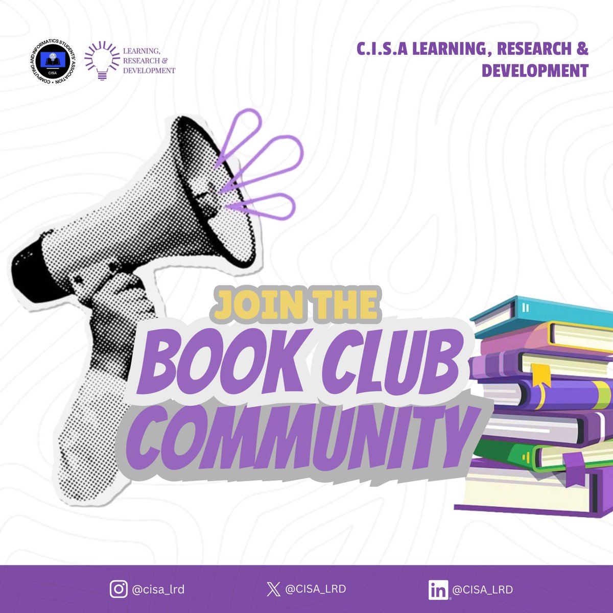 CISA_LRD's tweet photo. 📢 CISA Book Club Applications is OPEN! 📚

Only 30 seats available for Faculty of Computing &amp; Informatics students.
• Read 1 book/month
• Monthly discussion sessions
• Results-driven growth
⏳ Closes 11:59 PM TODAY!

Apply here: 👇
https://t.co/KbXUFAazPy https://t.co/ofZidMDZBu
