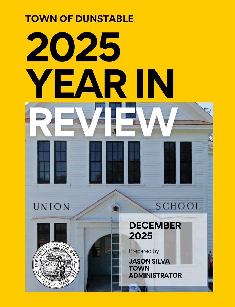 JaSizz's tweet image. As we begin 2026, I’m reflecting on what made 2025 meaningful for the Town of Dunstable. Collaboration among residents and staff advanced important projects. Grateful for the teamwork and momentum heading into 2026. View the Year in Review report here: dunstable-ma.gov/sites/g/files/….