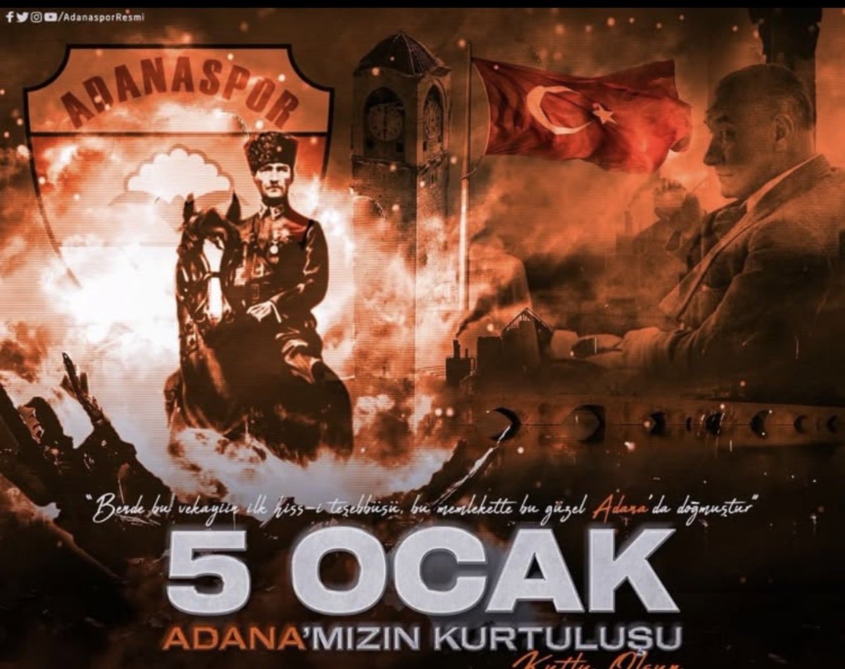 Adana’mızın düşman işgalinden kurtuluşunun yıl dönümünü kutlu olsun.