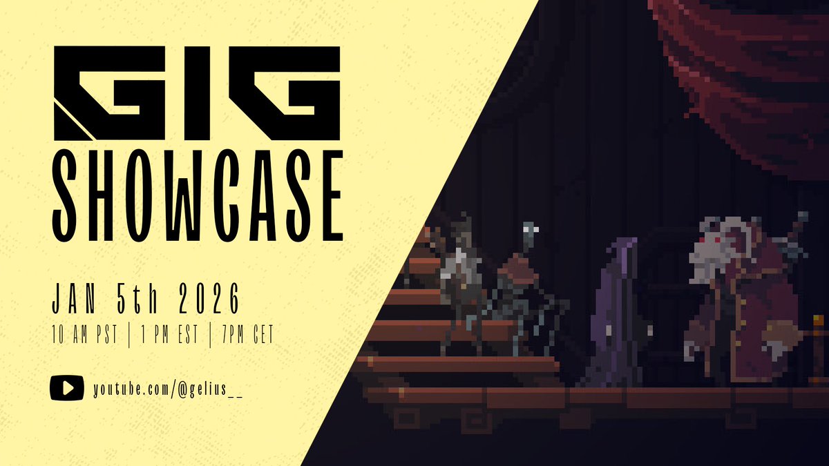 Witchmarsh: Tea Party of the Damned will be featured in the GIG Showcase, alongside 100+ other cool indie games. :)

Watch here, tomorrow (5th Jan)!
youtube.com/@gelius__

Wishlist:
store.steampowered.com/app/2451390/Wi…