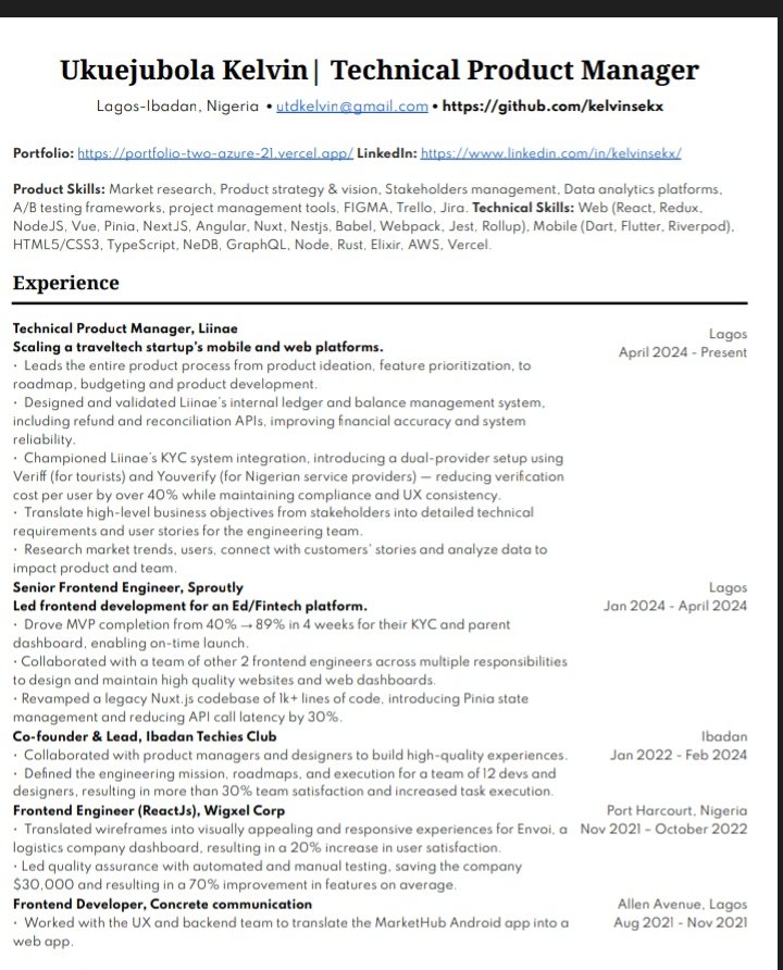 Just putting here that I am still in search for a role. 

Checkout my resume, correct it, adjust it, connect me to a job