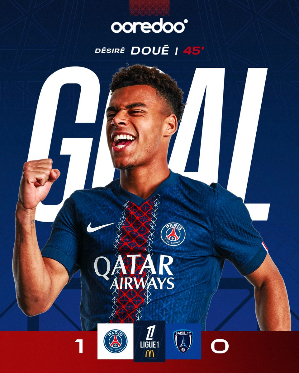 ⏱️ 45‘I Désirééééé Douééééé !!!

Juste avant la mi-temps 🤩
 
#PSGPFC I 1-0