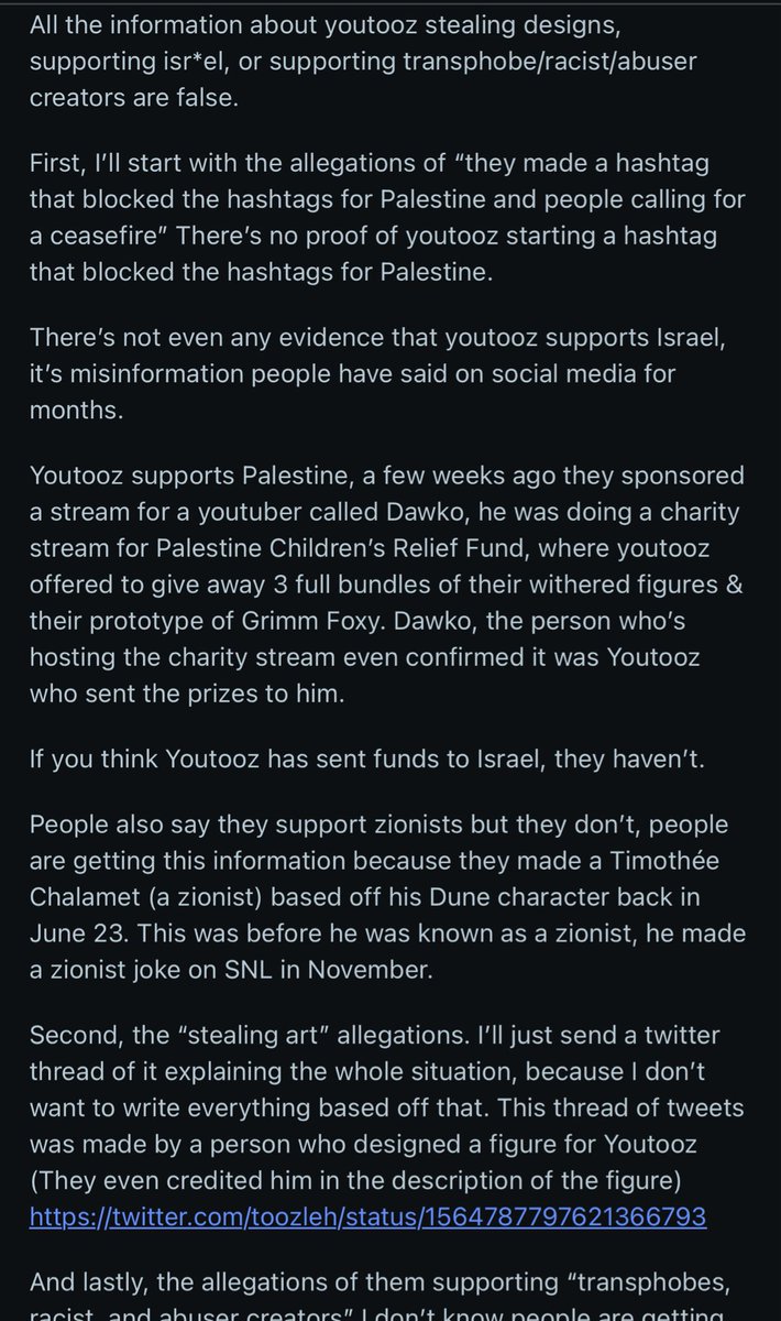 ne_squak's tweet photo. @FranticRblx @onyn_the_silly @homestuck there’s no proof youtooz aren’t zionists they donate to palestine actually https://t.co/qxMZ1DFUQ1
