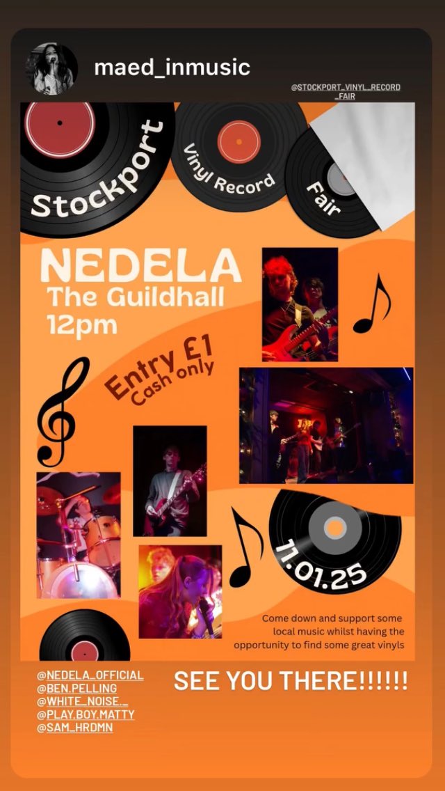 Don’t miss Nedela at the Stockport Vinyl Record Fair next Sunday 11th January, with a live music set around midday.
#vinyl #records #stockport #livemusic #recordfair #vinylrecordfair #vinylrecords #event #gifts #manchester #fair #sunday #rock #prog #punk #reggae #soul #ska