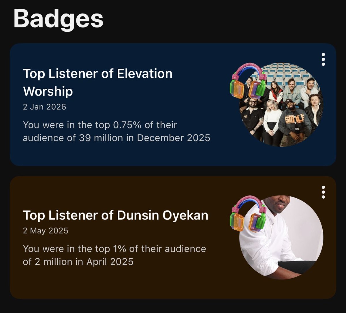 New badges unlocked. <a href="/DunsinOyekan/">Dunsin Oyekan of #Geni</a> <a href="/elevation_wrshp/">Elevation Worship</a> 

Keep making godly, inspirational and elevating music in 2026.

We go again.