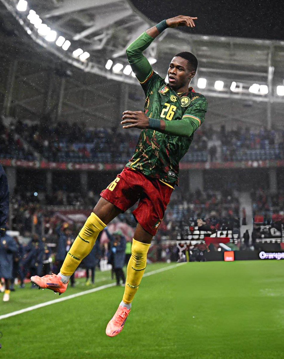Christian Kofane hit Cristiano Ronaldo's Suiiiii celebration after scoring Cameroon's 2nd against South Africa 👏