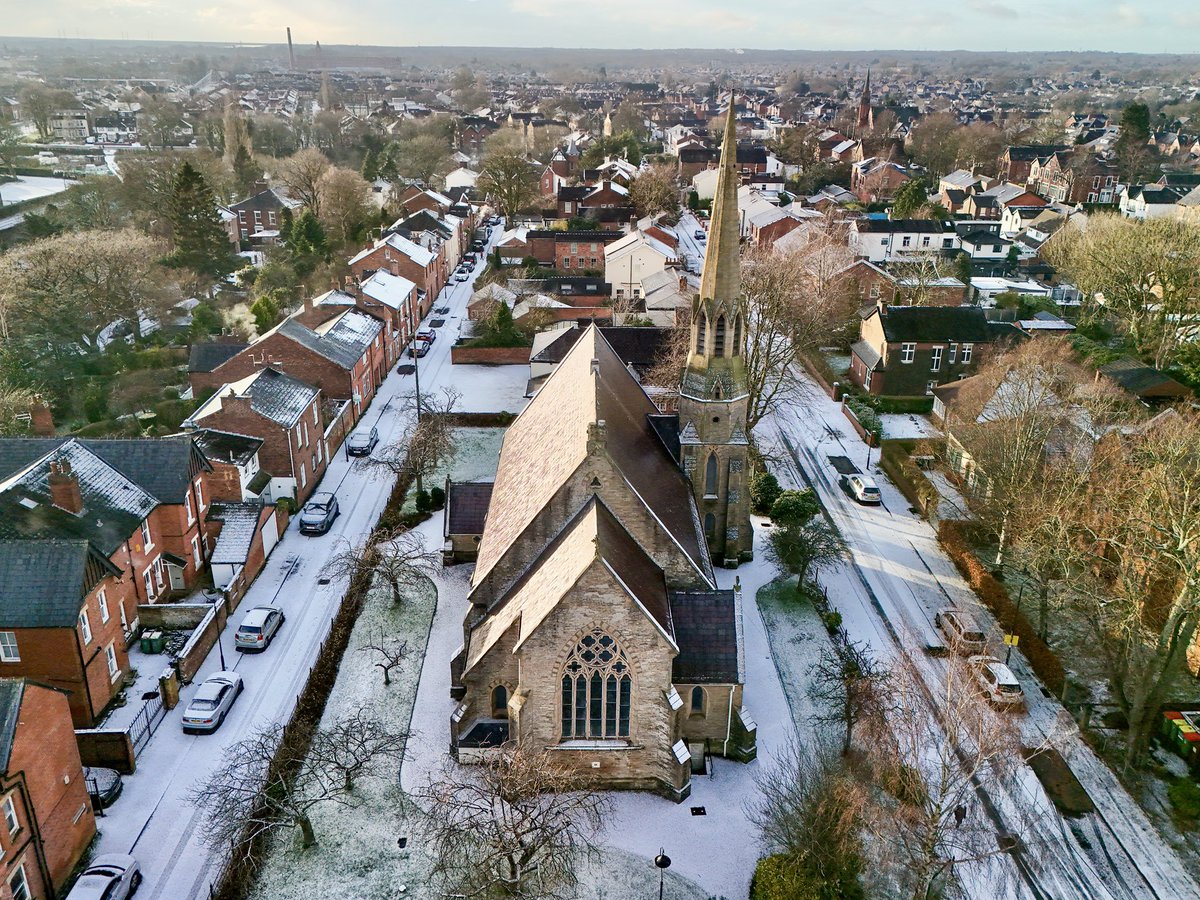 Christ Church, Preston just after this afternoon show shower

#Preston #Lancashire #Snow #DJI #DJImini4pro #photography #photo #weather