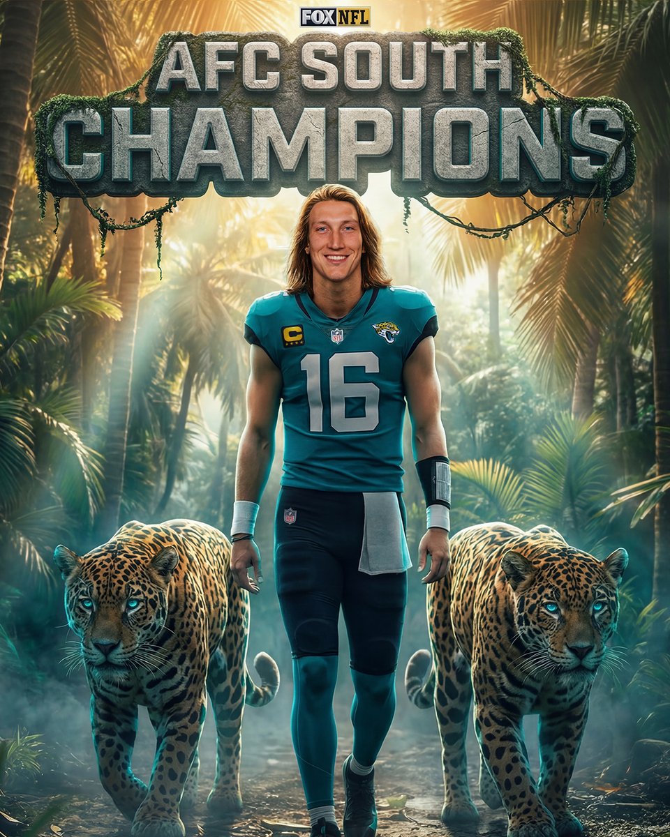 NFLonFOX's tweet image. DUUUVAL! The @Jaguars have won the AFC South for the first time since 2022!