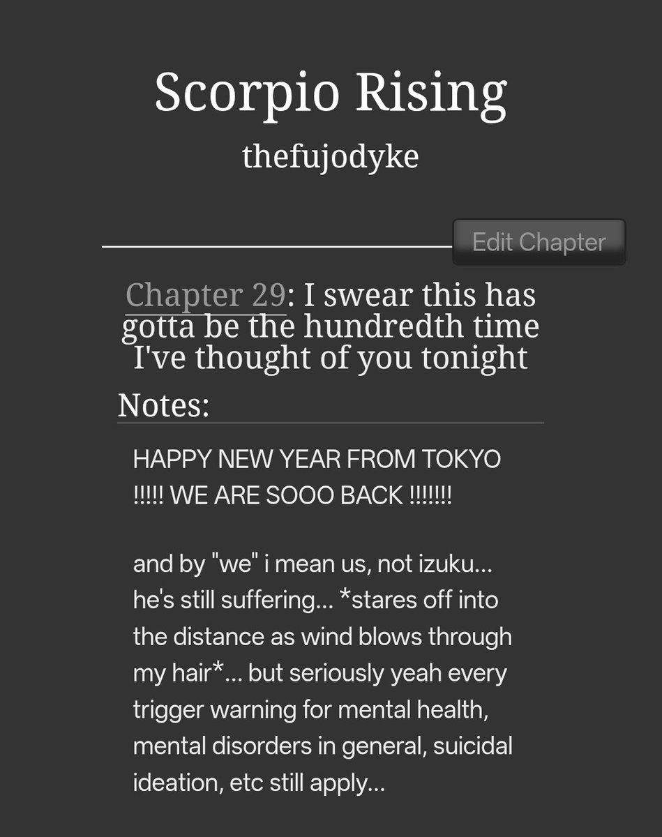 thefujodyke's tweet image. HELLOOOOO #SCPRTWT !!! WE ARE BACK MY LOVELIES !!!!

this is a much anticipated chapter, for many reasons, i think. i hope you all enjoy it. and thank you so much for 100k+ hits, you are the greatest readers i could've ever asked for 🥹❤️

ENJOYYY !!!! 🫶

archiveofourown.org/works/61177705…
